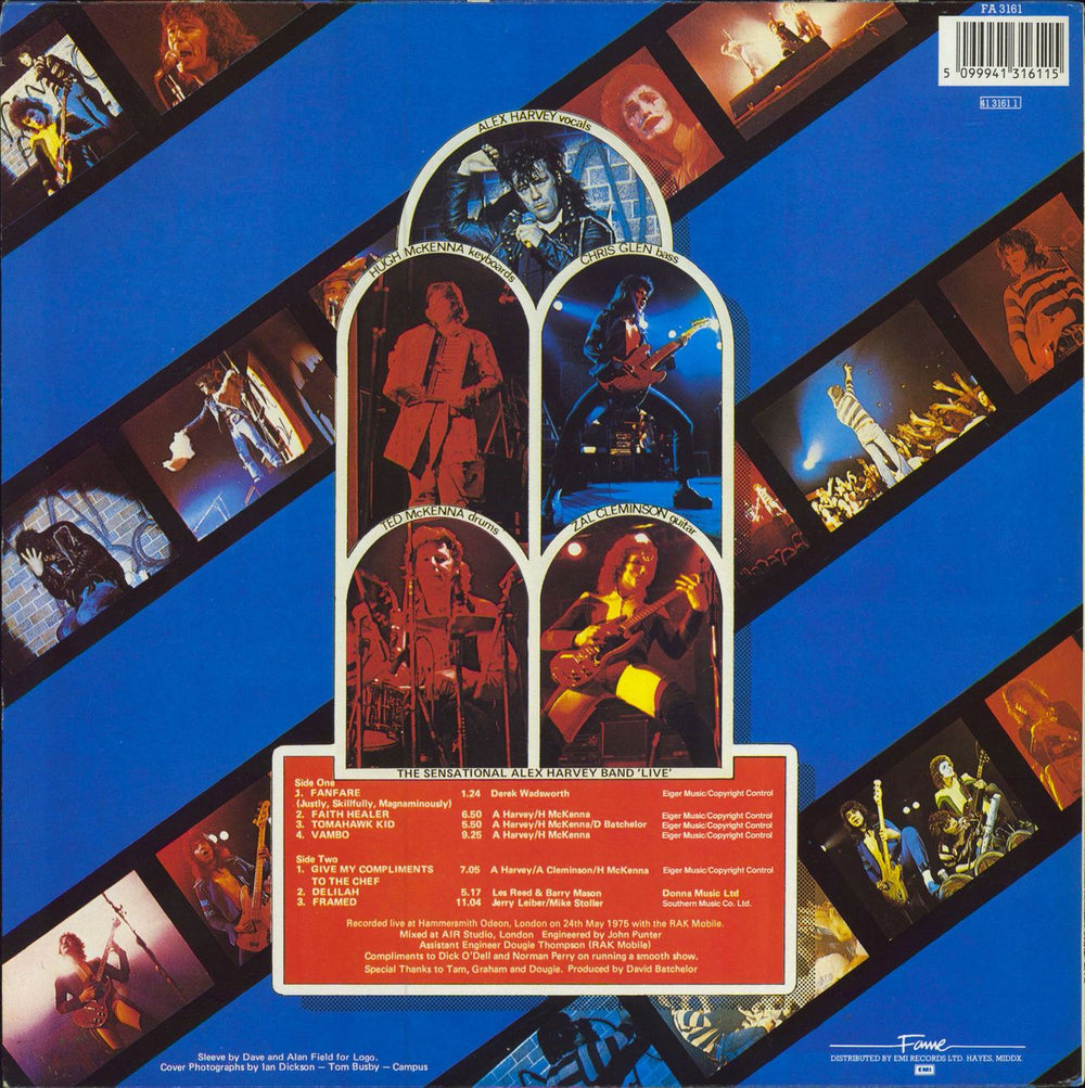 Alex Harvey (UK) Live UK vinyl LP album (LP record) 5099941316115