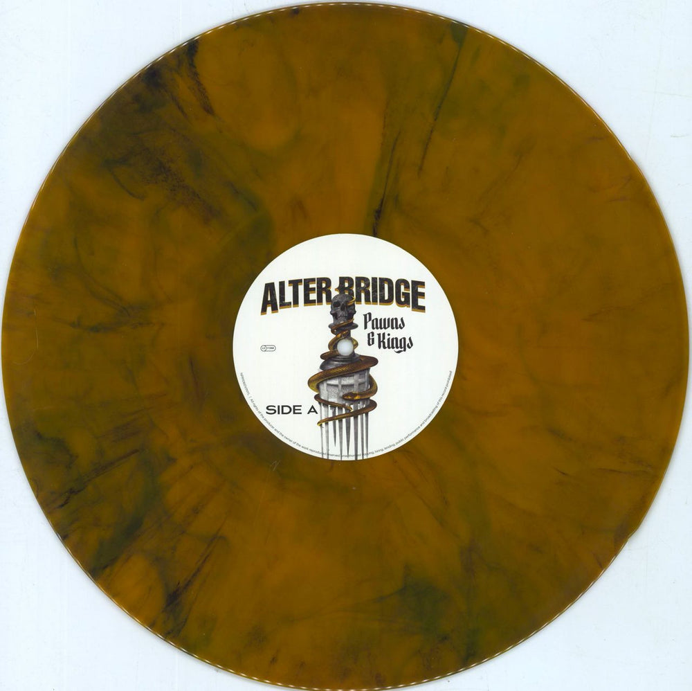 Alter Bridge Pawns & Kings - Orange/Black Marbled UK vinyl LP album (LP record) ATGLPPA805843