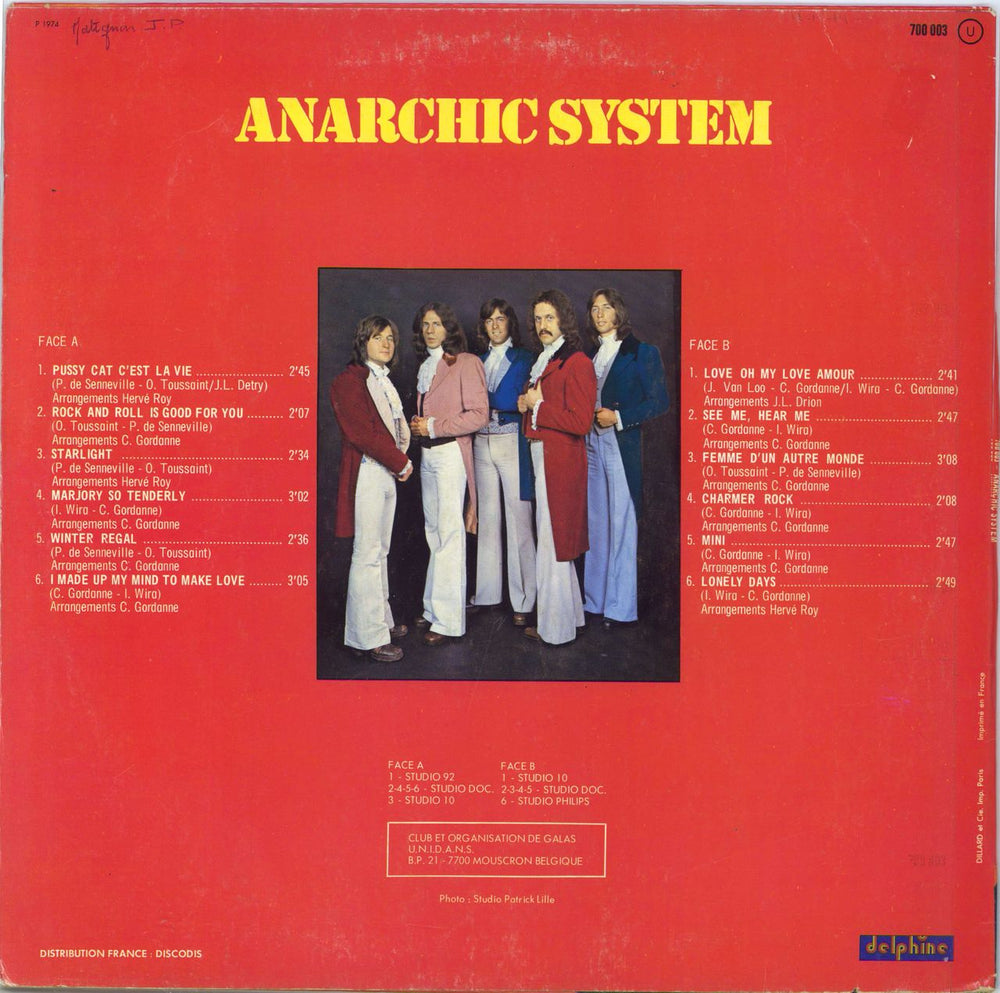 Anarchic System Pussy Cat C'est La Vie... French vinyl LP album (LP record)