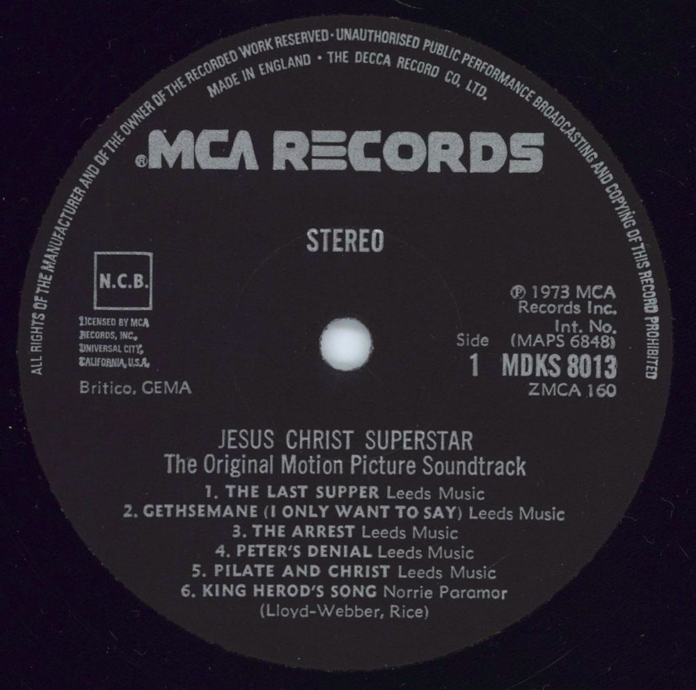 Andrew Lloyd Webber & Tim Rice Jesus Christ Superstar - 1st - Black & White Labels UK 2-LP vinyl record set (Double LP Album)