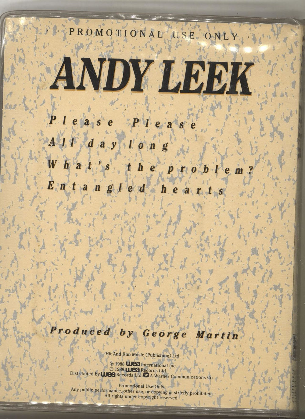 Andy Leek Say Something UK Promo cassette single A7VCMSA692769