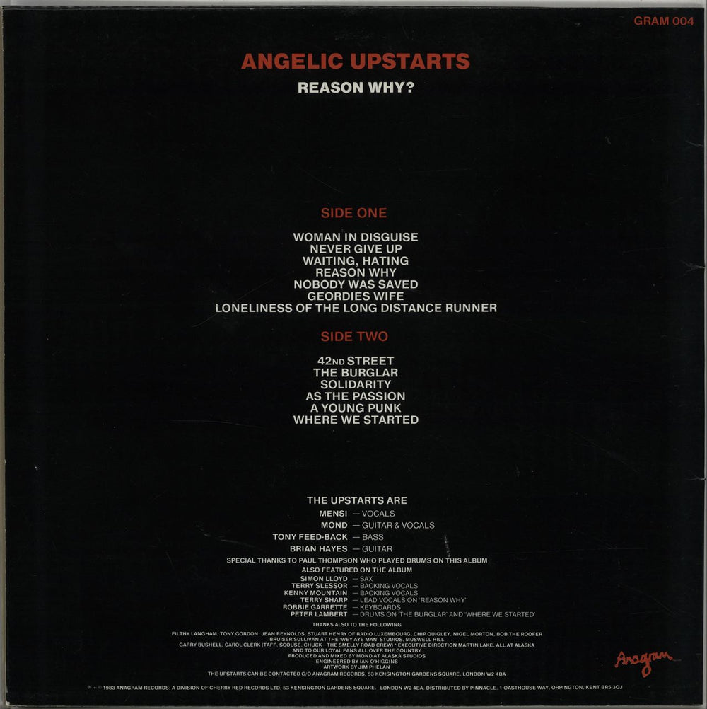 Angelic Upstarts Reason Why? UK vinyl LP album (LP record) AUPLPRE649772