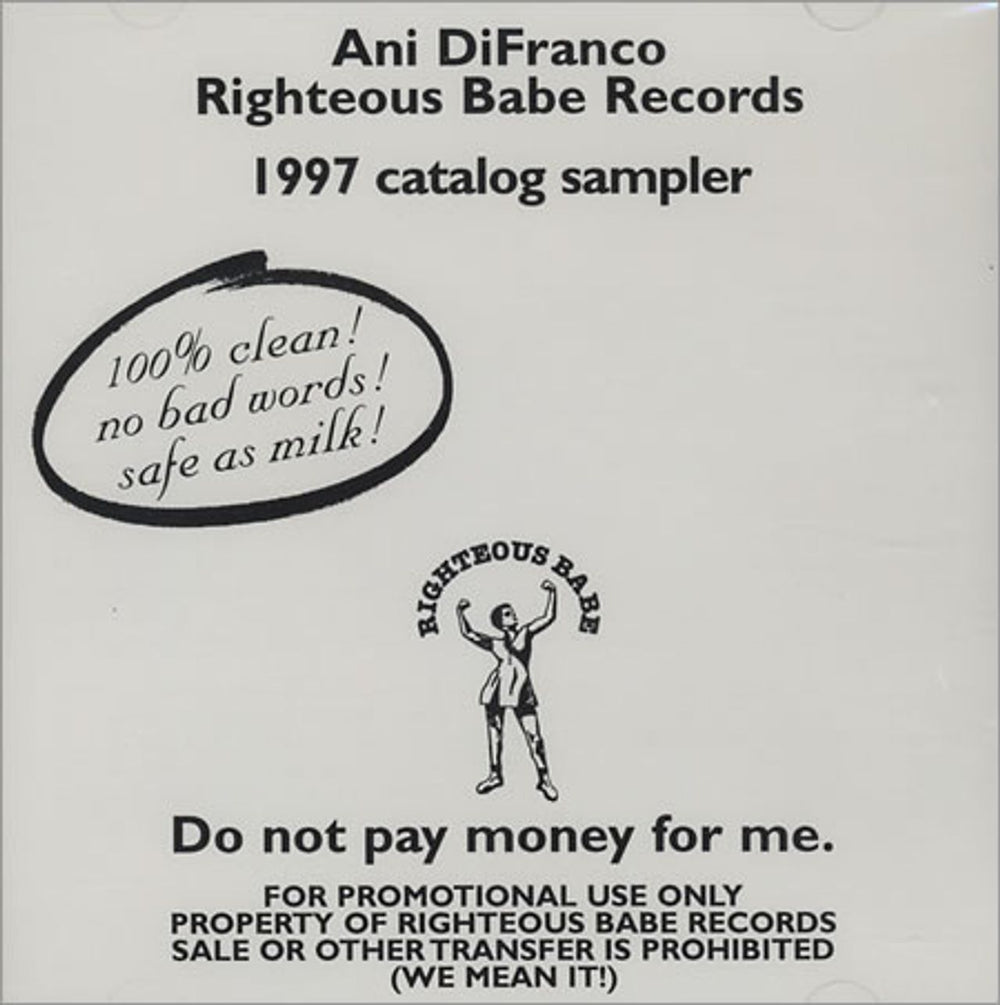 Ani Difranco Righteous Babe 1997 Catalog Sampler US Promo CD album (CDLP) PRO20112