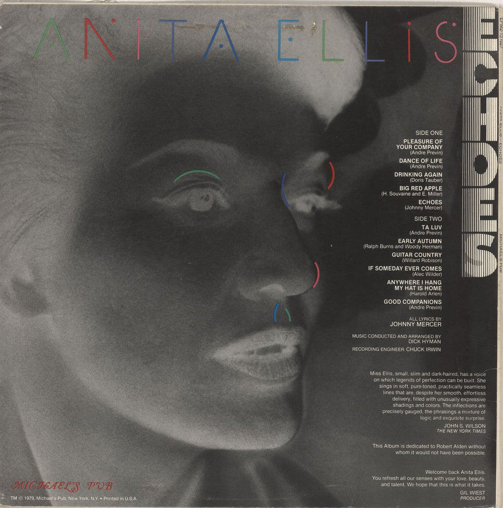 Anita Ellis Michael's Pub US vinyl LP album (LP record)