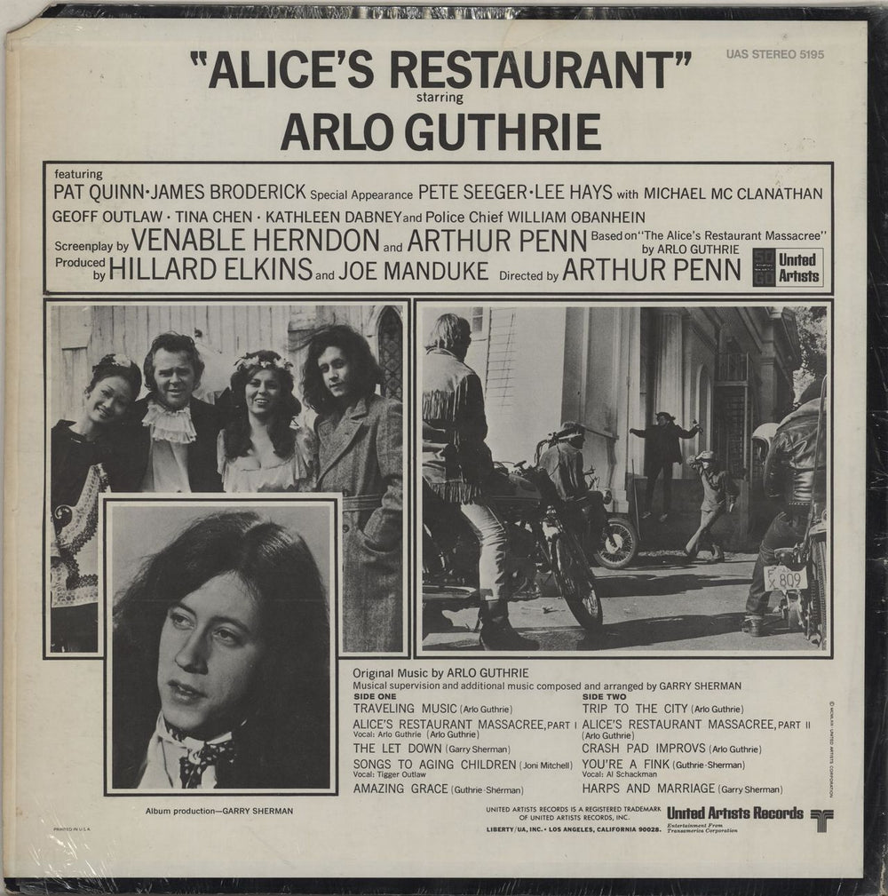 Arlo Guthrie Alice's Restaurant - Shrink US vinyl LP album (LP record)