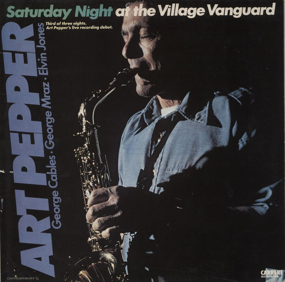 Art Pepper Saturday Night At The Village Vanguard French vinyl LP album (LP record) 68.608