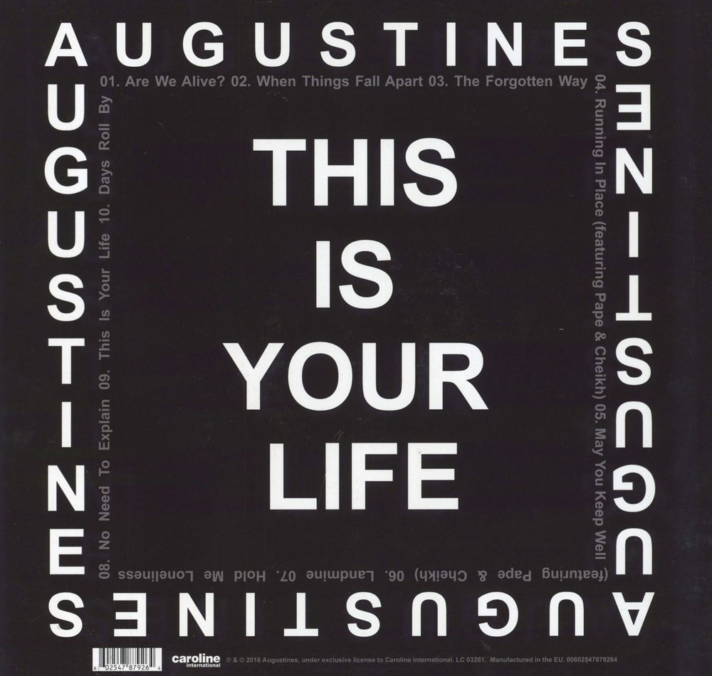 Augustines This Is Your Life UK vinyl LP album (LP record) 602547879264