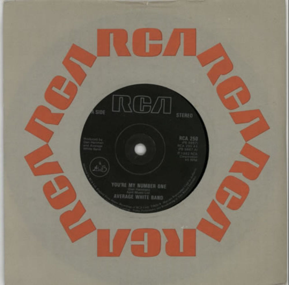 Average White Band You're My Number One UK 7" vinyl single (7 inch record / 45) RCA250