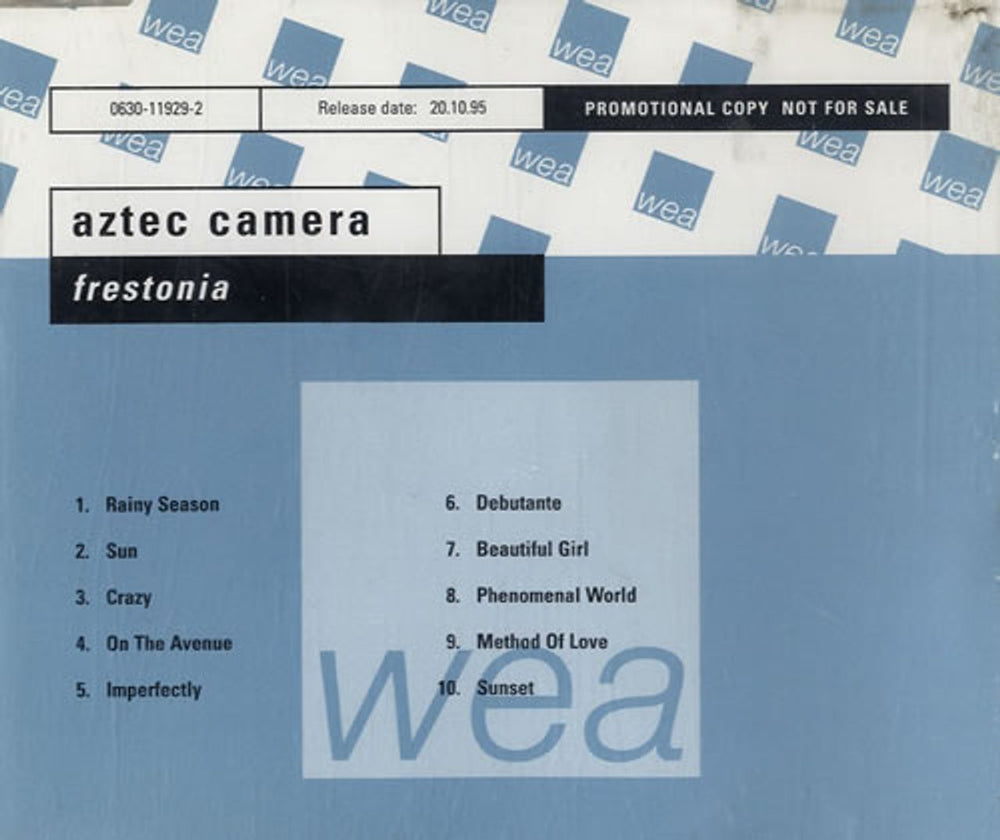 Aztec Camera Frestonia UK Promo CD album (CDLP) PROP68