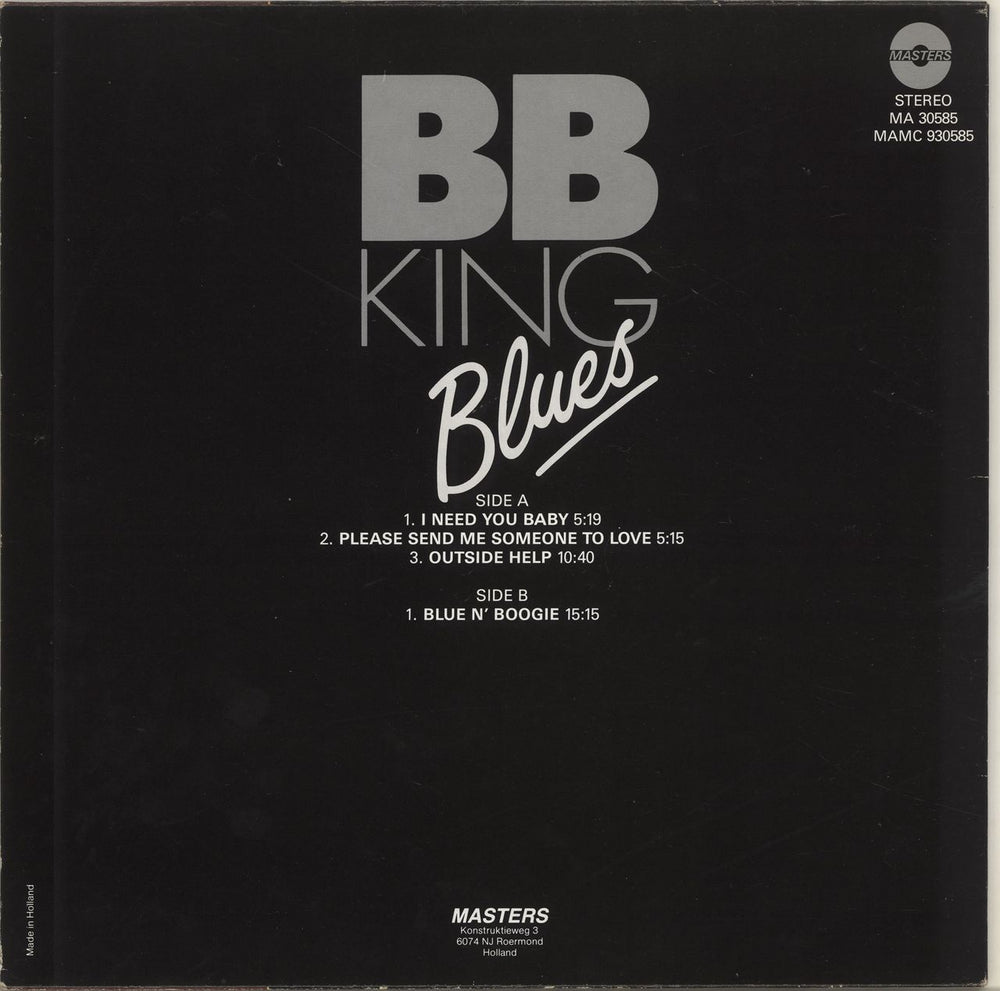 B B King Blues Dutch vinyl LP album (LP record)