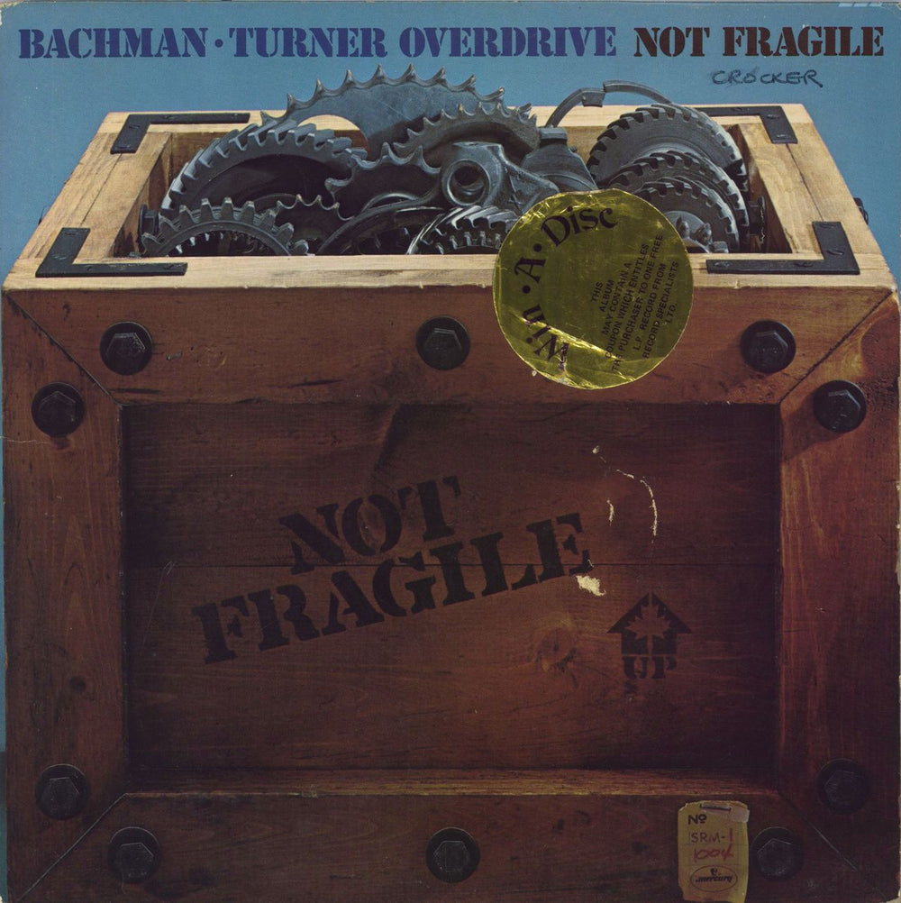 Bachman Turner Overdrive Not Fragile Jamaican vinyl LP album (LP record) SRM-1-1004