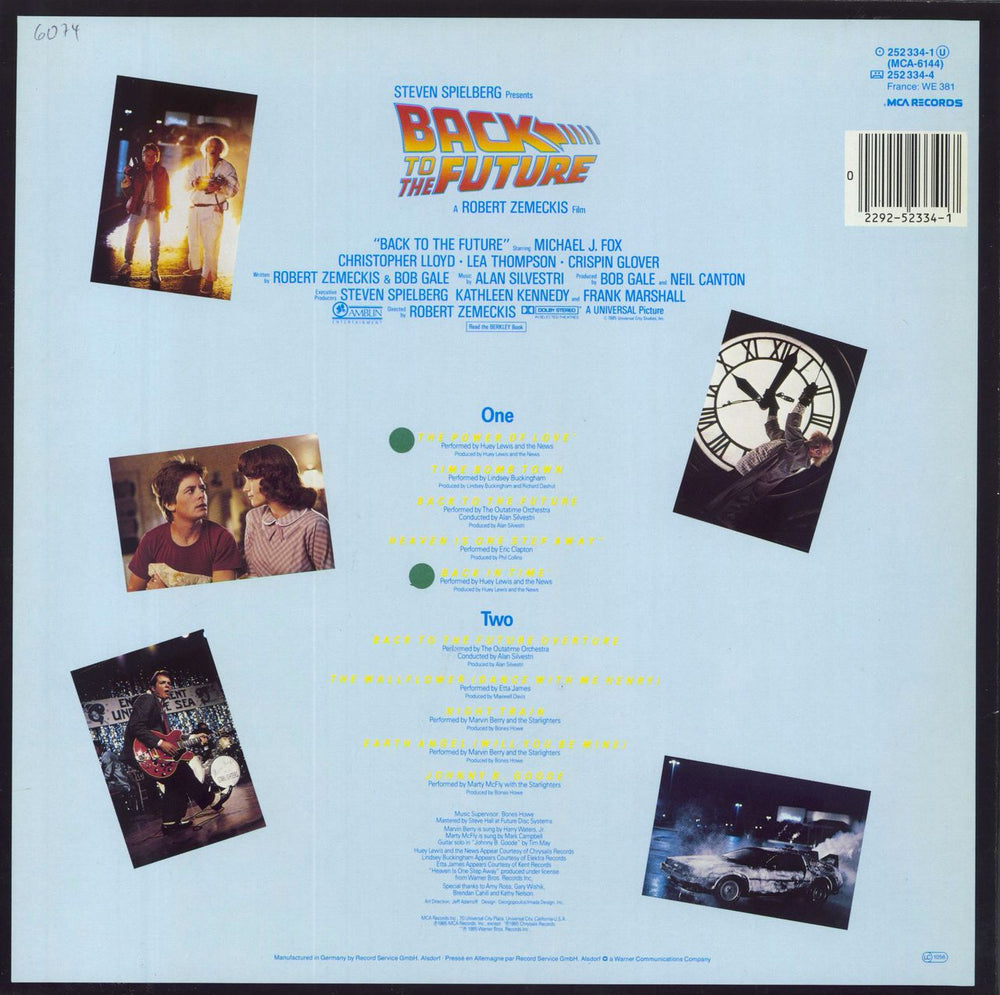 Back To The Future Back To The Future German vinyl LP album (LP record)