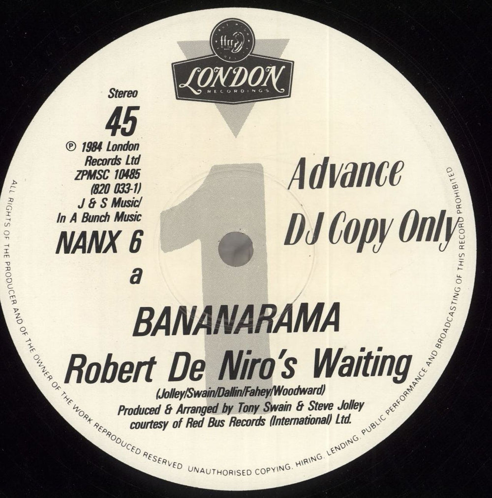 Bananarama Robert De Niro's Waiting UK Promo 12" vinyl single (12 inch record / Maxi-single) NANX6