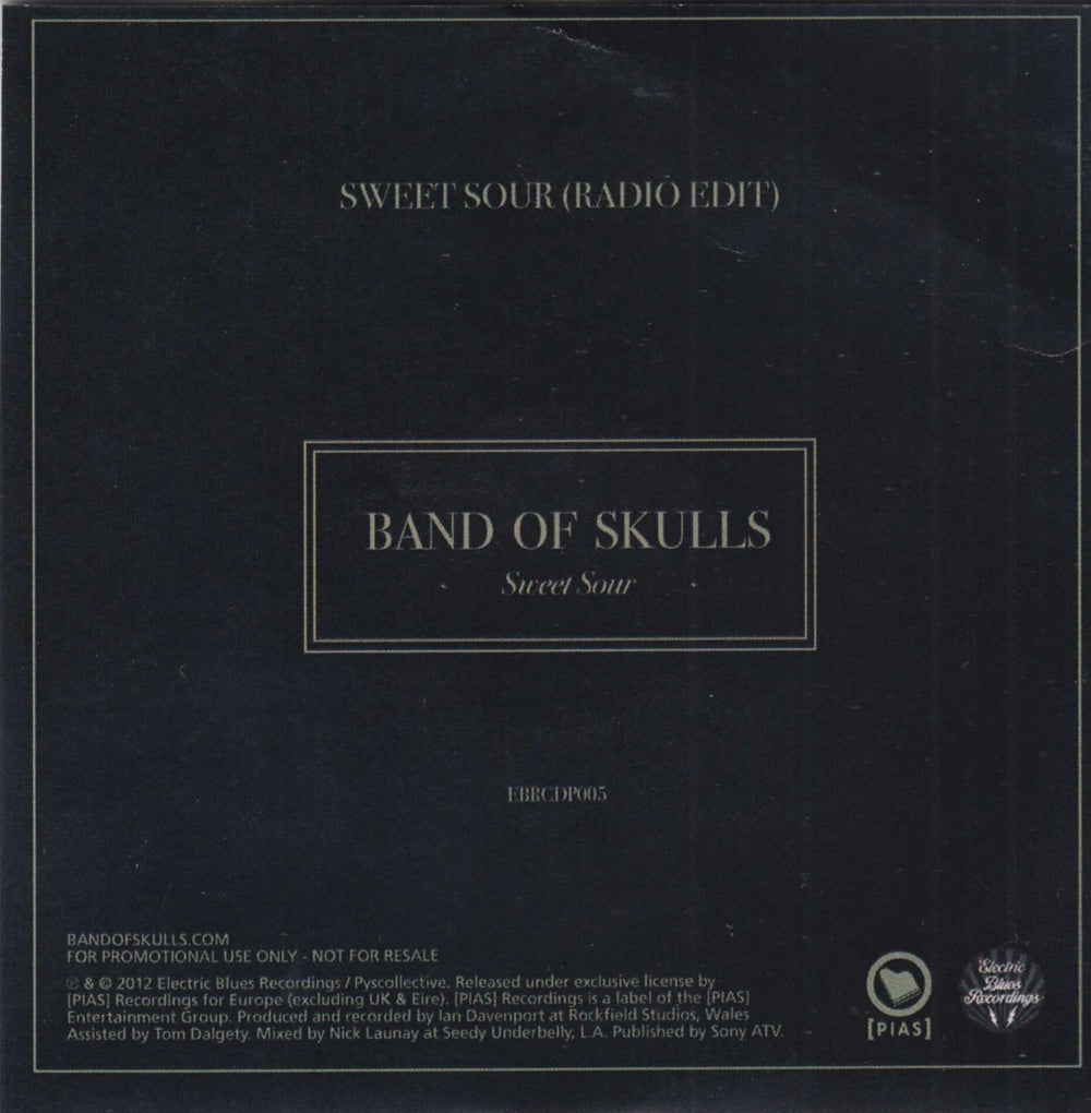 Band Of Skulls Sweet Sour UK CD-R acetate