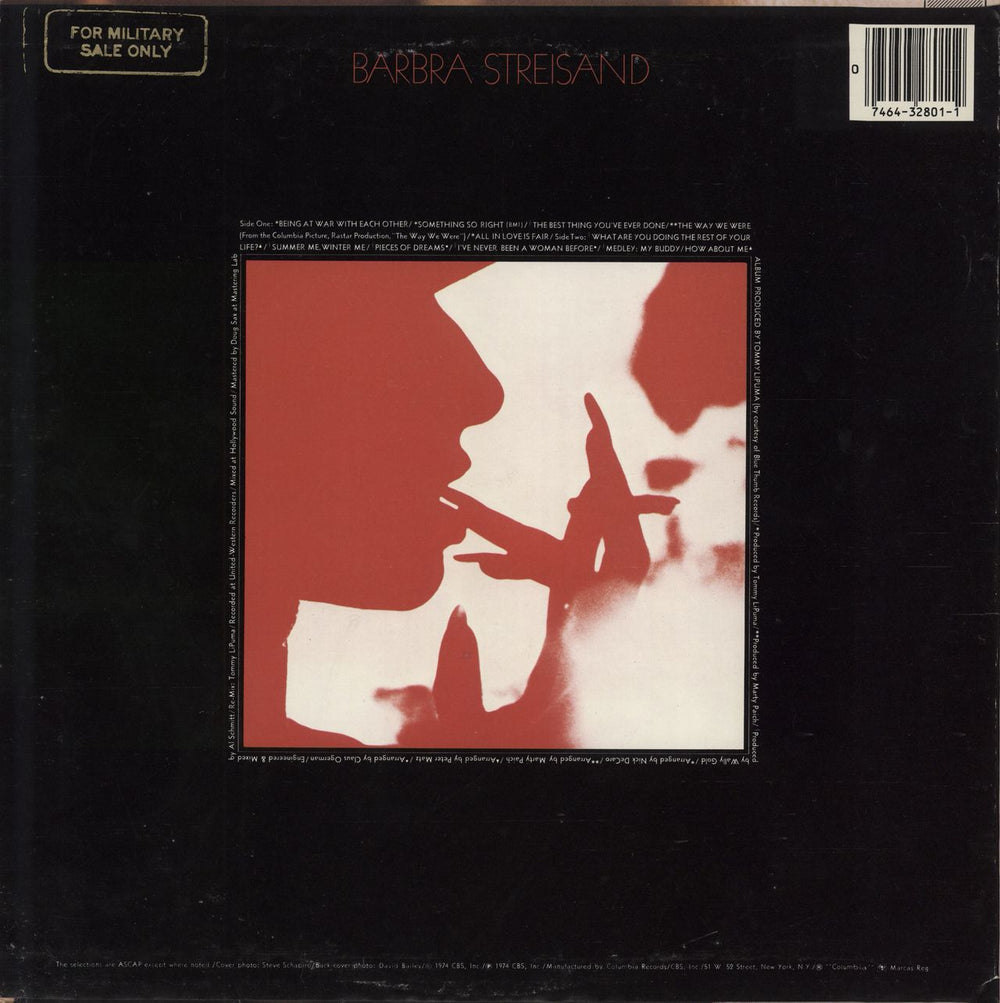 Barbra Streisand The Way We Were US vinyl LP album (LP record) 074643280112