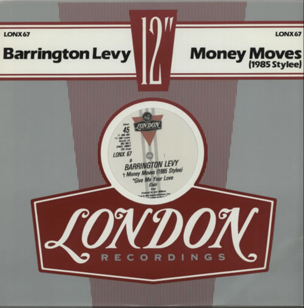 Barrington Levy Money Moves (1985 Stylee) UK 12" vinyl single (12 inch record / Maxi-single) LONX67