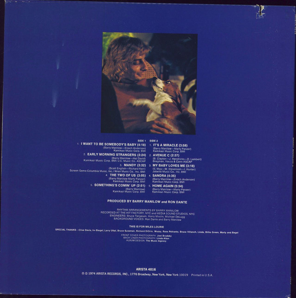 Barry Manilow Barry Manilow II US vinyl LP album (LP record)