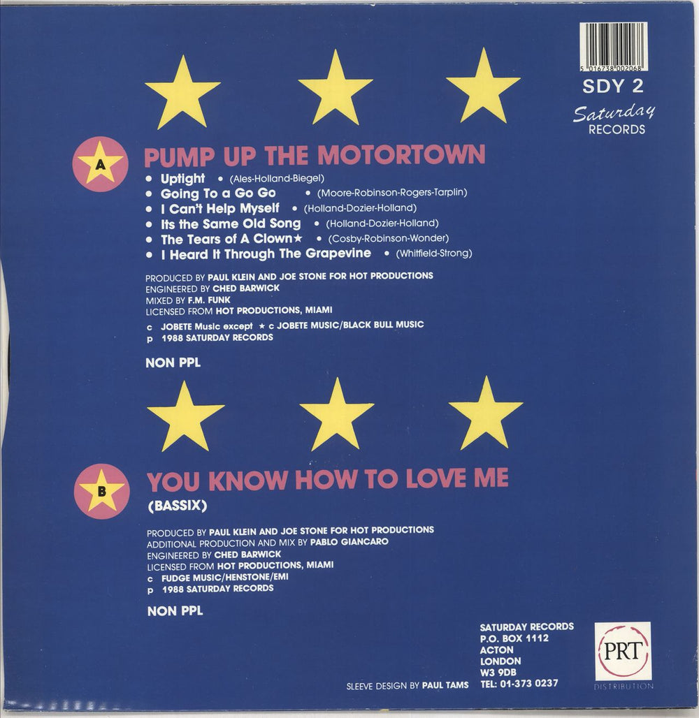 Bassix Pump Up The Motortown UK 12" vinyl single (12 inch record / Maxi-single) 5016738002068