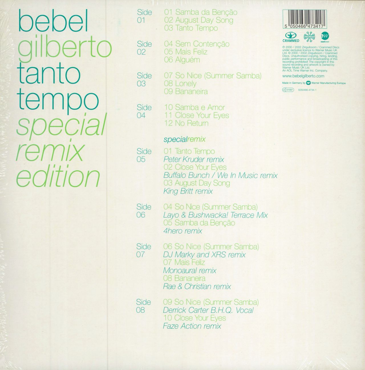 Bebel Gilberto Tanto Tempo UK 4-LP vinyl set