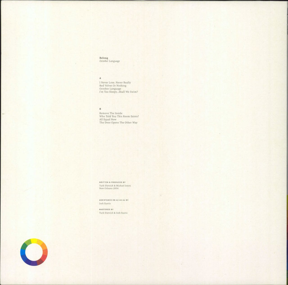Belong October Language UK vinyl LP album (LP record)