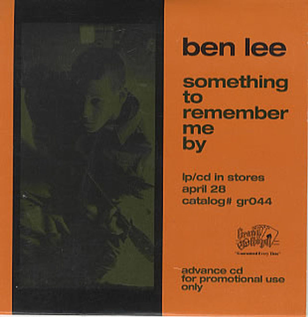 Ben Lee Something To Remember Me By US Promo CD single (CD5 / 5") GR044