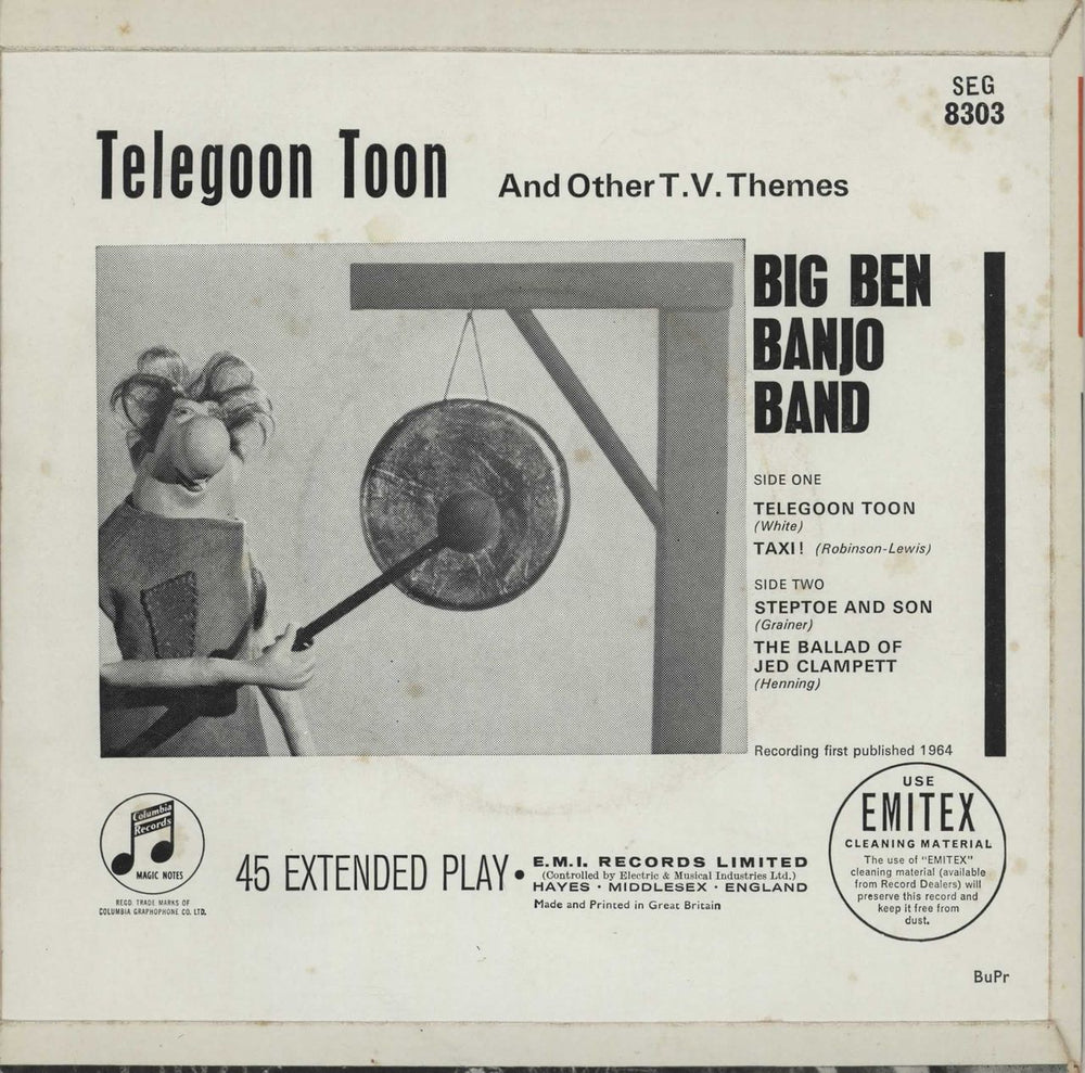 Big Ben Banjo Band Telegoon Toon (and other TV Themes) UK 7" vinyl single (7 inch record / 45)