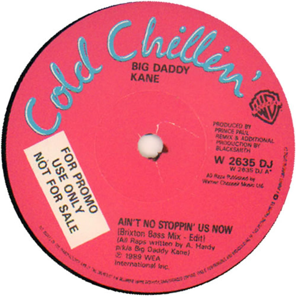 Big Daddy Kane Ain't No Stoppin' Us Now - Gold P/S UK Promo 7" vinyl single (7 inch record / 45) BDD07AI641207