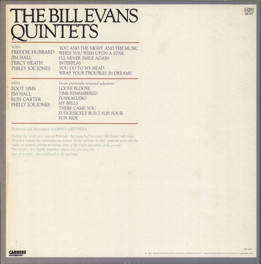 Bill Evans (Piano) The "Interplay" Sessions - EX French 2-LP vinyl record set (Double LP Album)