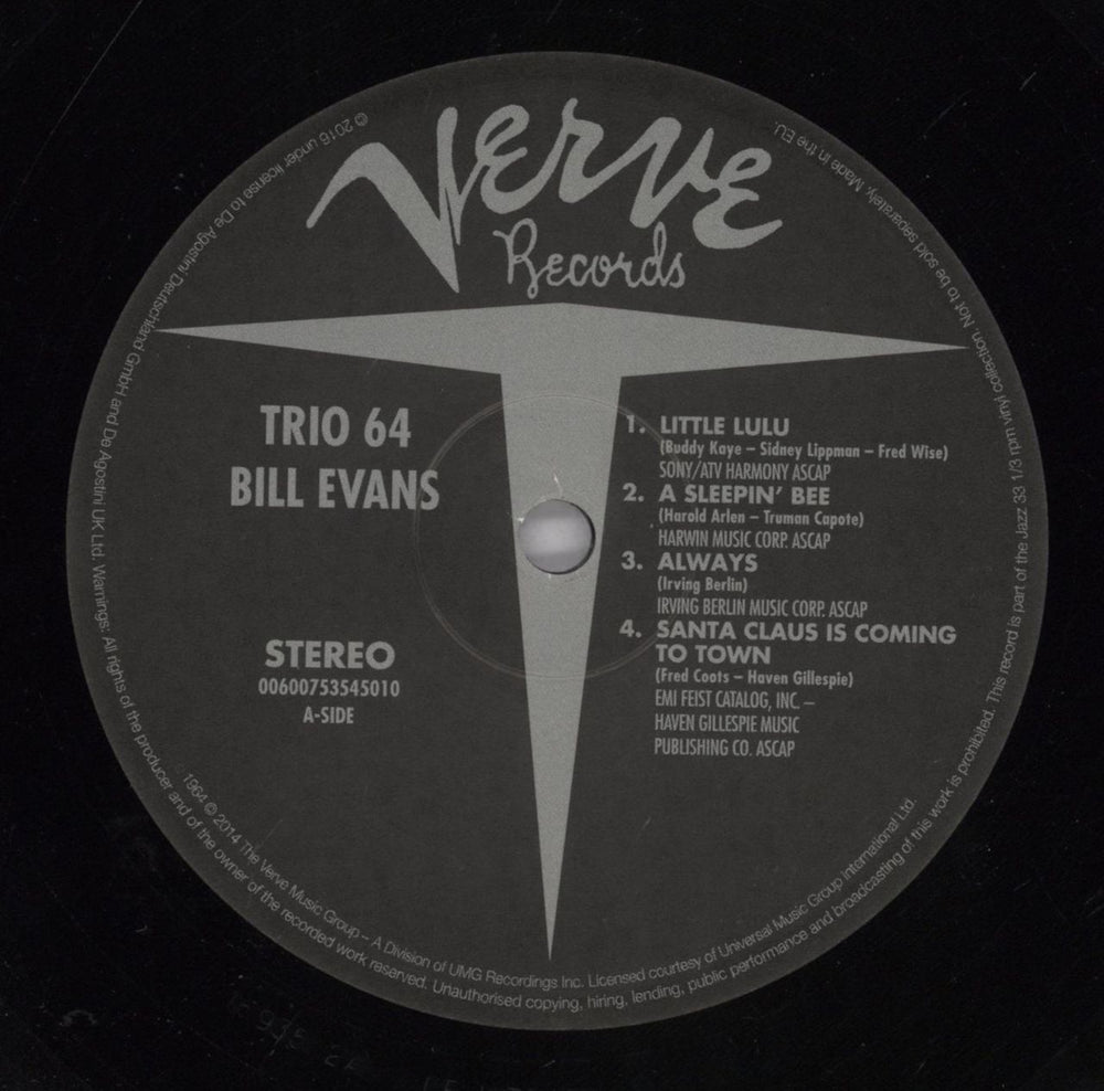 Bill Evans (Piano) Trio 64 - 180gm Vinyl + Booklet UK vinyl LP album (LP record) BLVLPTR831976