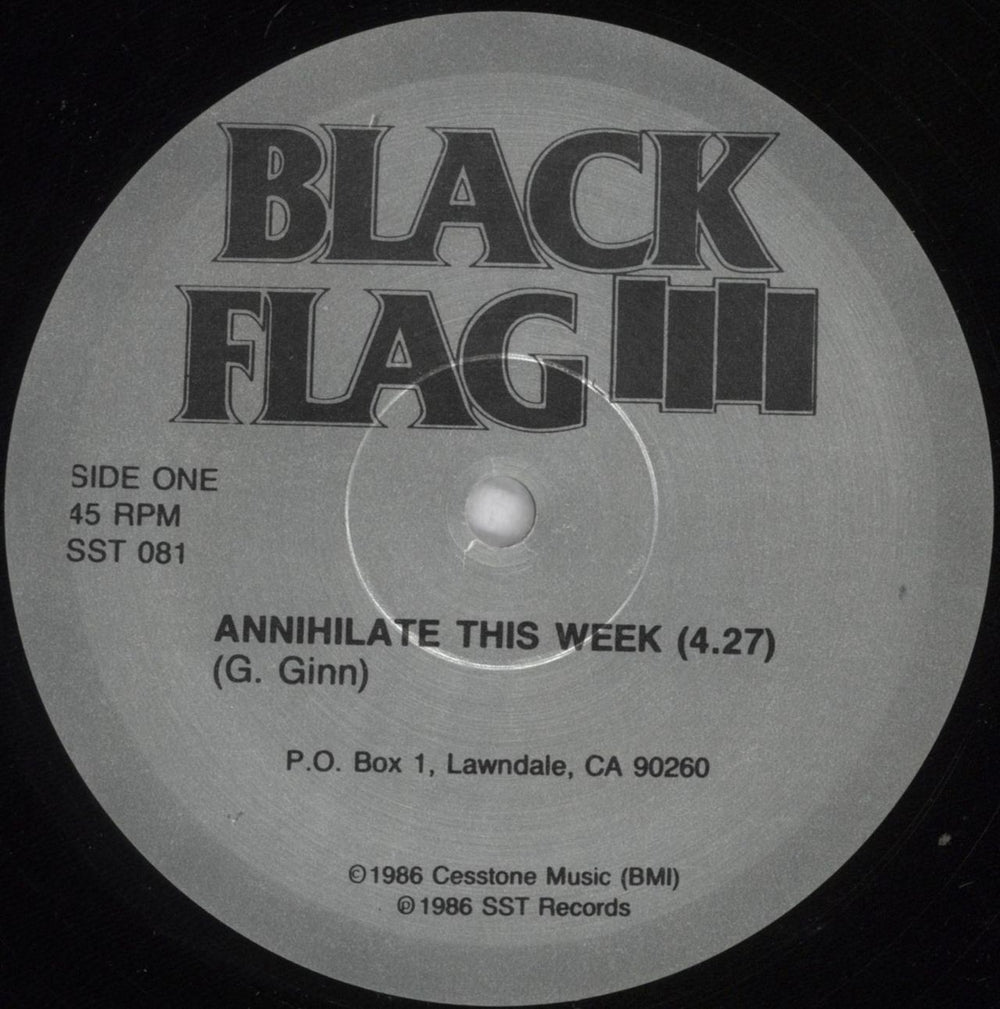 Black Flag Annihilate This Week US vinyl LP album (LP record) BD7LPAN824743