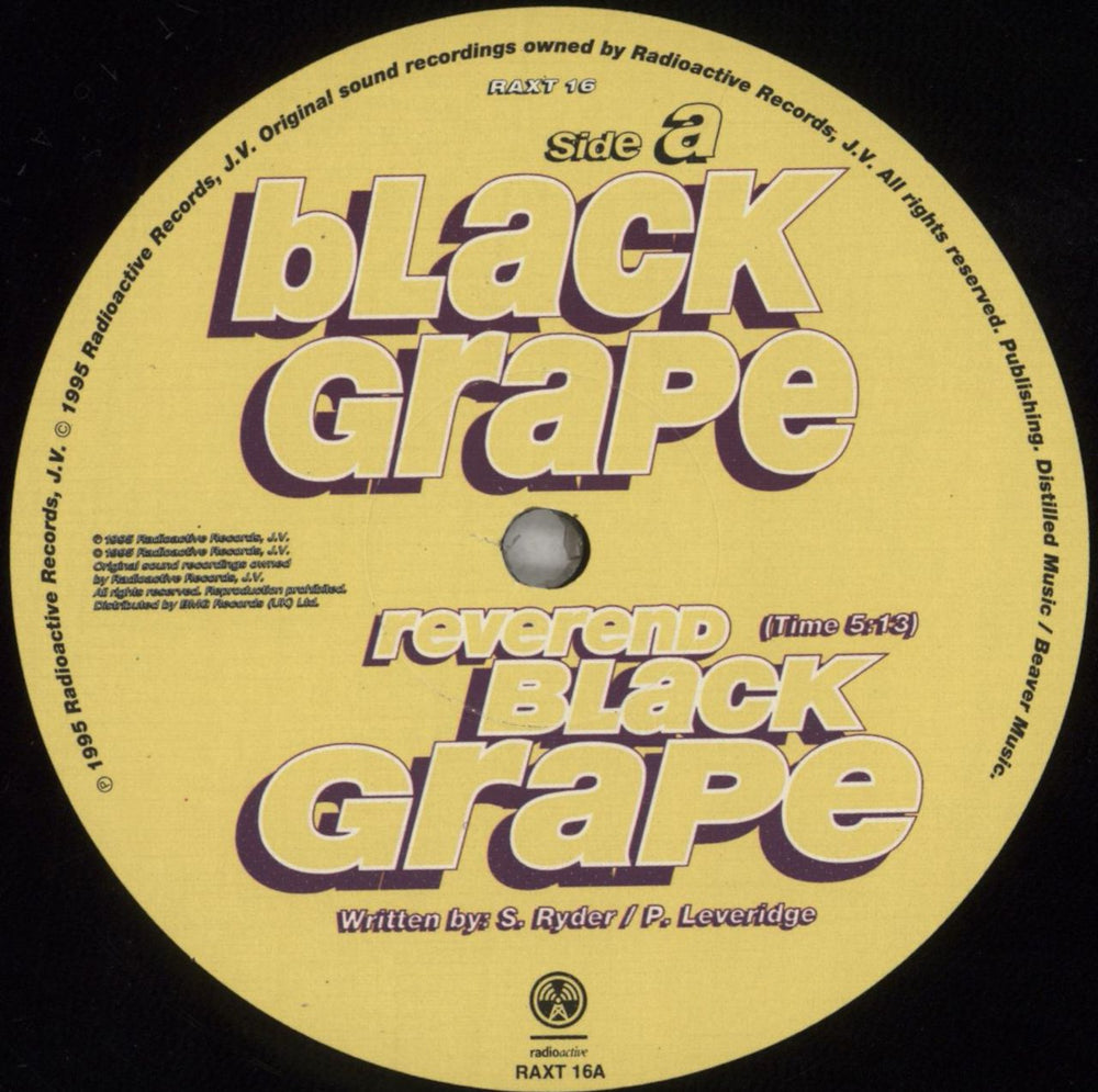 Black Grape Reverend Black Grape + Press Release Card UK 12" vinyl single (12 inch record / Maxi-single) BGR12RE824317