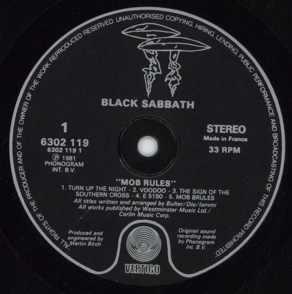 Black Sabbath Mob Rules - 1st - Misprinted Label French vinyl LP album (LP record) BLKLPMO811874