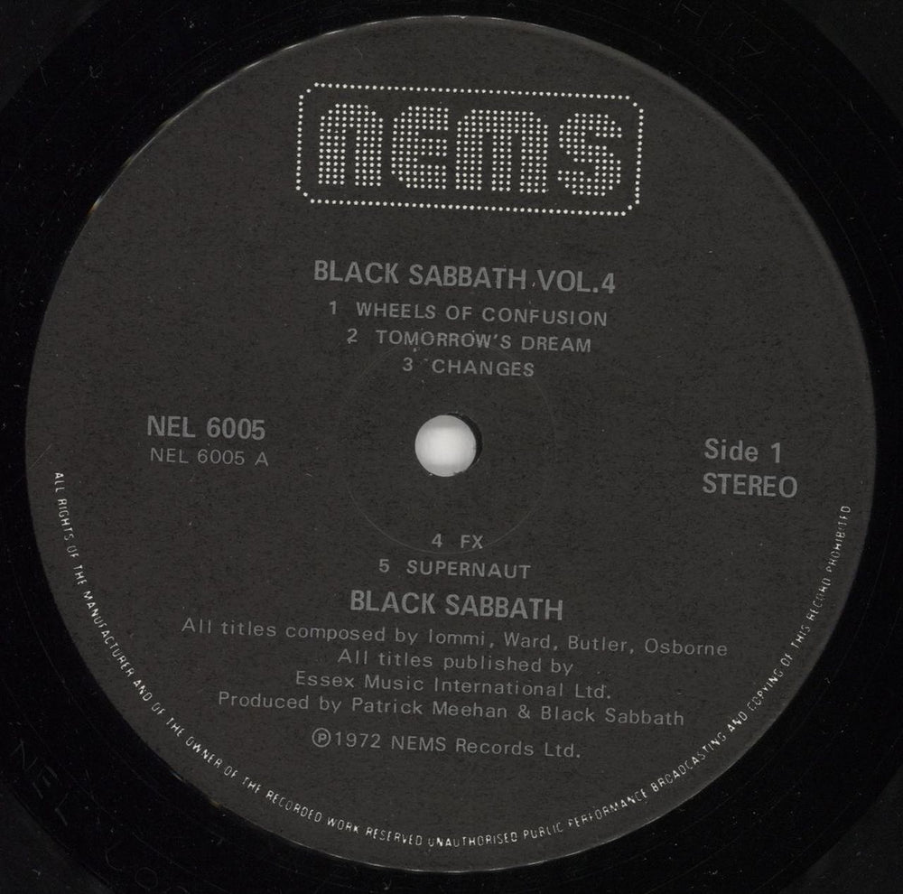 Black Sabbath Vol. 4 + Integral Booklet - EX UK vinyl LP album (LP record) BLKLPVO619335