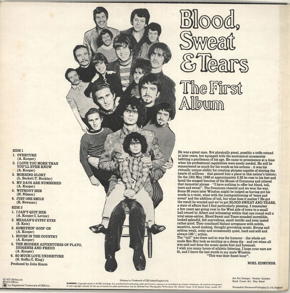 Blood Sweat & Tears The First Album UK vinyl LP album (LP record)