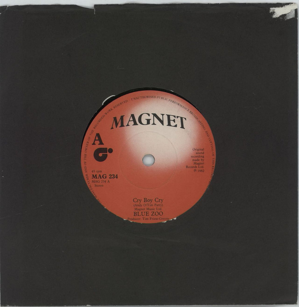 Blue Zoo Cry Boy Cry UK 7" vinyl single (7 inch record / 45) MAG234