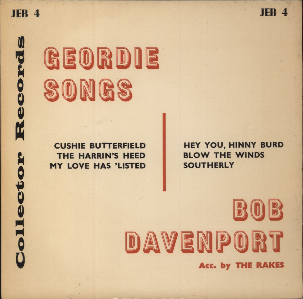 Bob Davenport Wor Geordie UK 7" vinyl single (7 inch record / 45) JEB4
