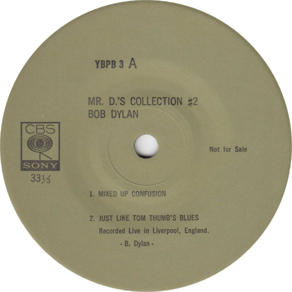 Bob Dylan Mr D's Collection #2 Japanese Promo 7" vinyl single (7 inch record / 45)