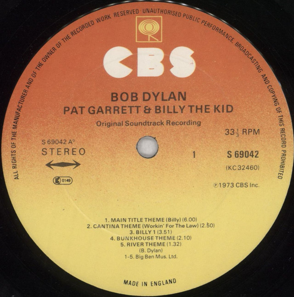 Bob Dylan Pat Garrett & Billy The Kid - 3rd - Shrink UK vinyl LP album (LP record) DYLLPPA824446