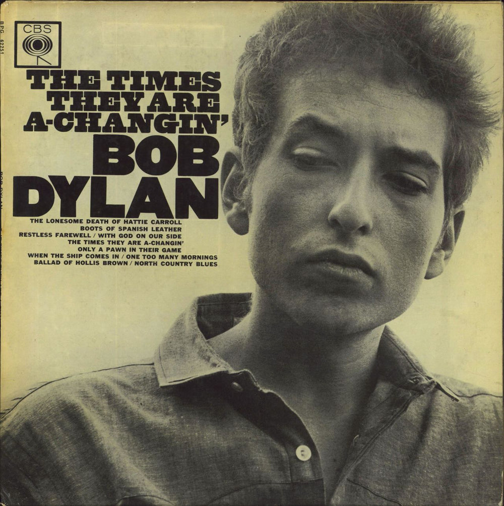 Bob Dylan The Times They Are A-Changin' - 1st Pasted - EX UK vinyl LP album (LP record) BPG62251