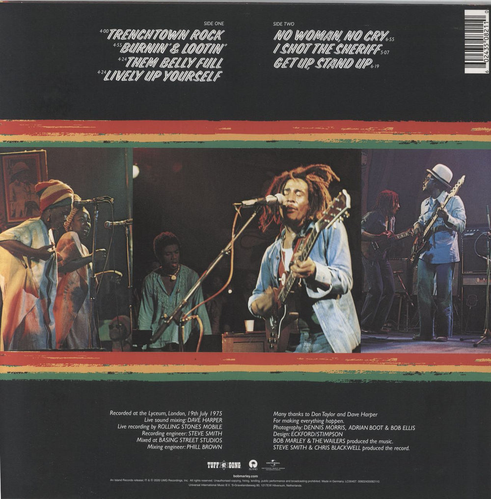 Bob Marley & The Wailers Live! Dutch vinyl LP album (LP record) BMLLPLI800634