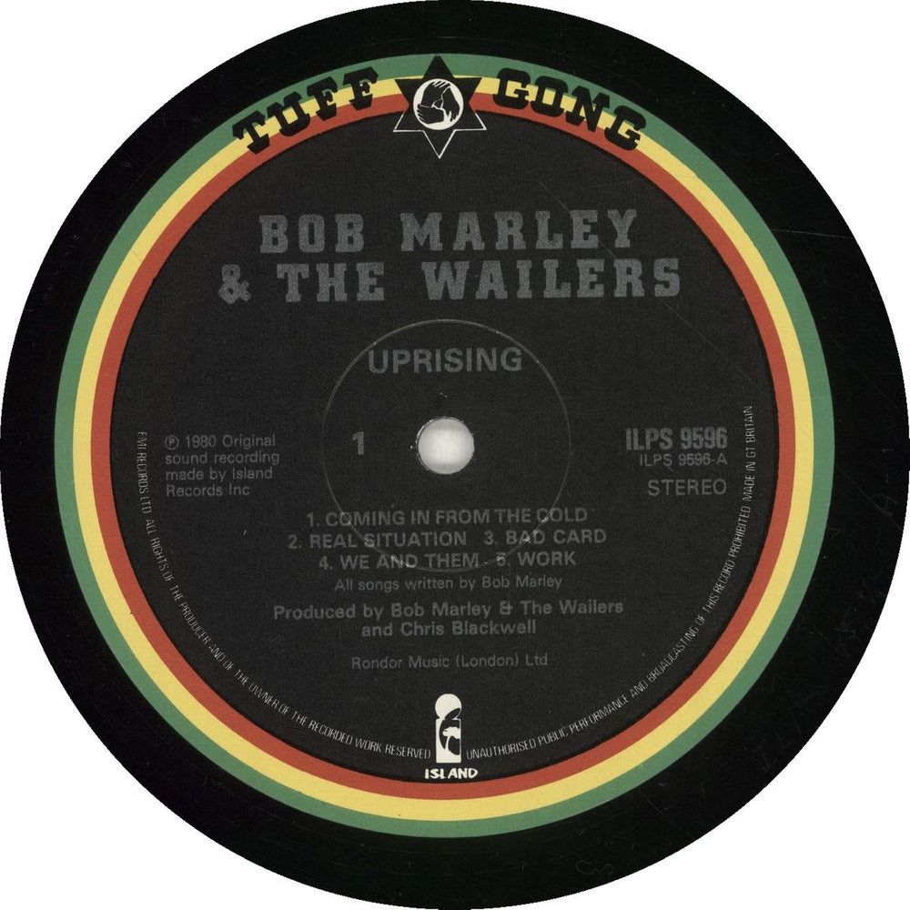 Bob Marley & The Wailers Uprising - EX UK vinyl LP album (LP record)