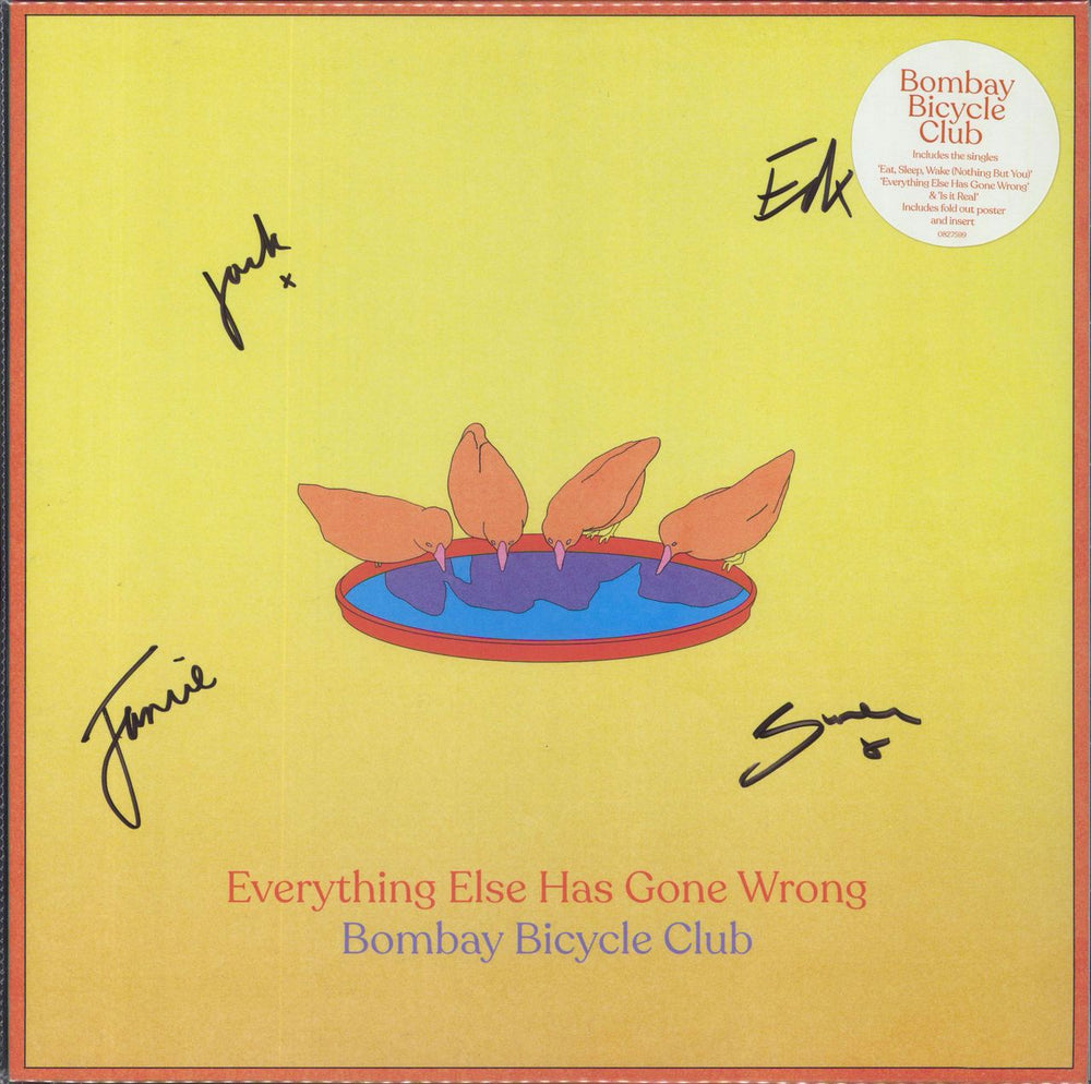 Bombay Bicycle Club Everything Else Has Gone Wrong - Autographed UK vinyl LP album (LP record) 0827599