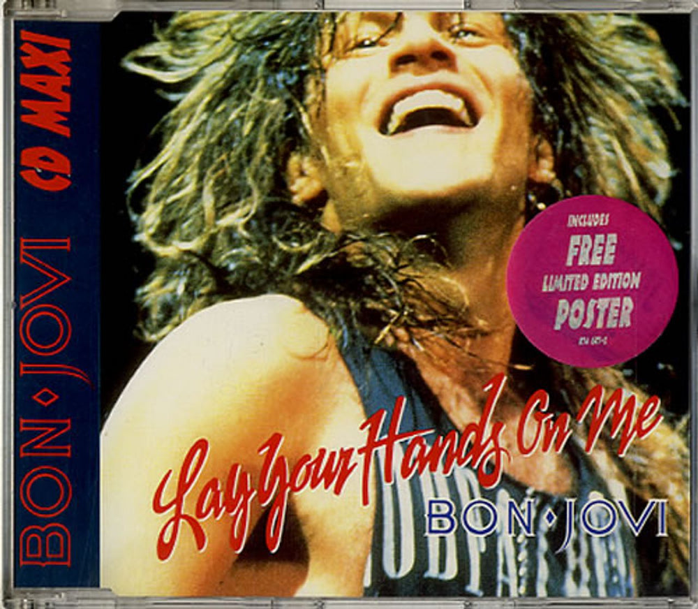 Bon Jovi Lay Your Hands On Me + poster German CD single (CD5 / 5") 874687-2