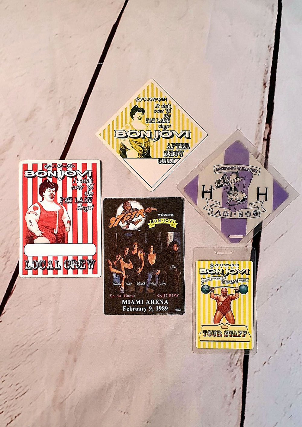 Bon Jovi Set Of Five Tour Passes US tour pass FIVE TOUR PASSES