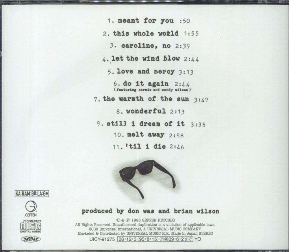 Brian Wilson I Just Wasn't Made For These Times Japanese SHM CD