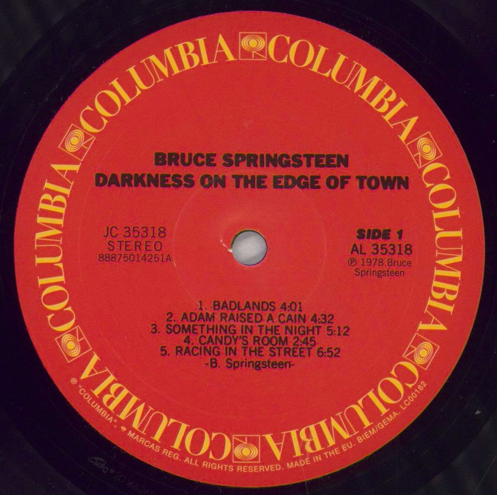 Bruce Springsteen Darkness On The Edge Of Town UK vinyl LP album (LP record) SPRLPDA827797