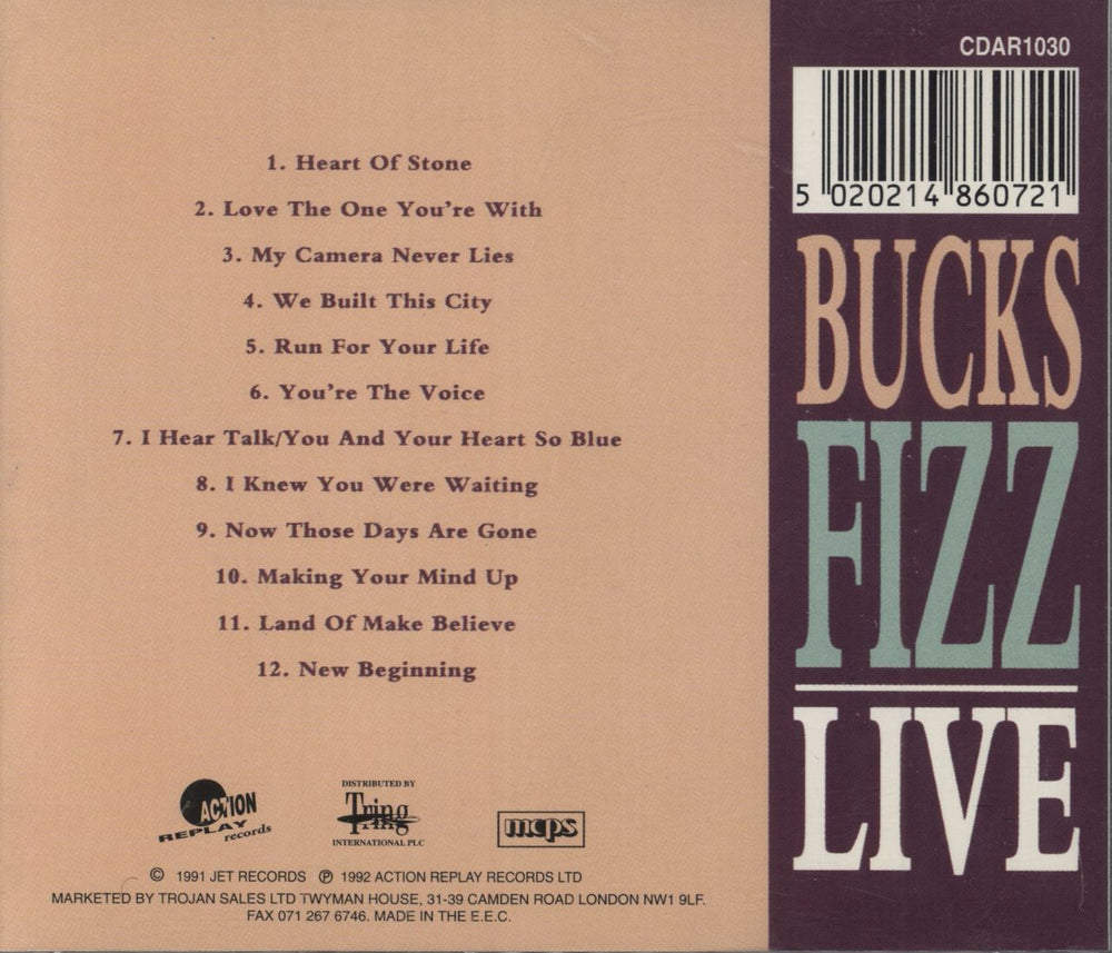Bucks Fizz The Best Of & The Rest Of Bucks Fizz Live UK CD album (CDLP) 5020214860721