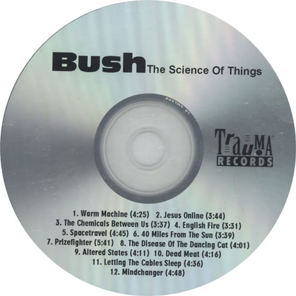 Bush The Science Of Things US Promo CD-R acetate B-UCRTH148414