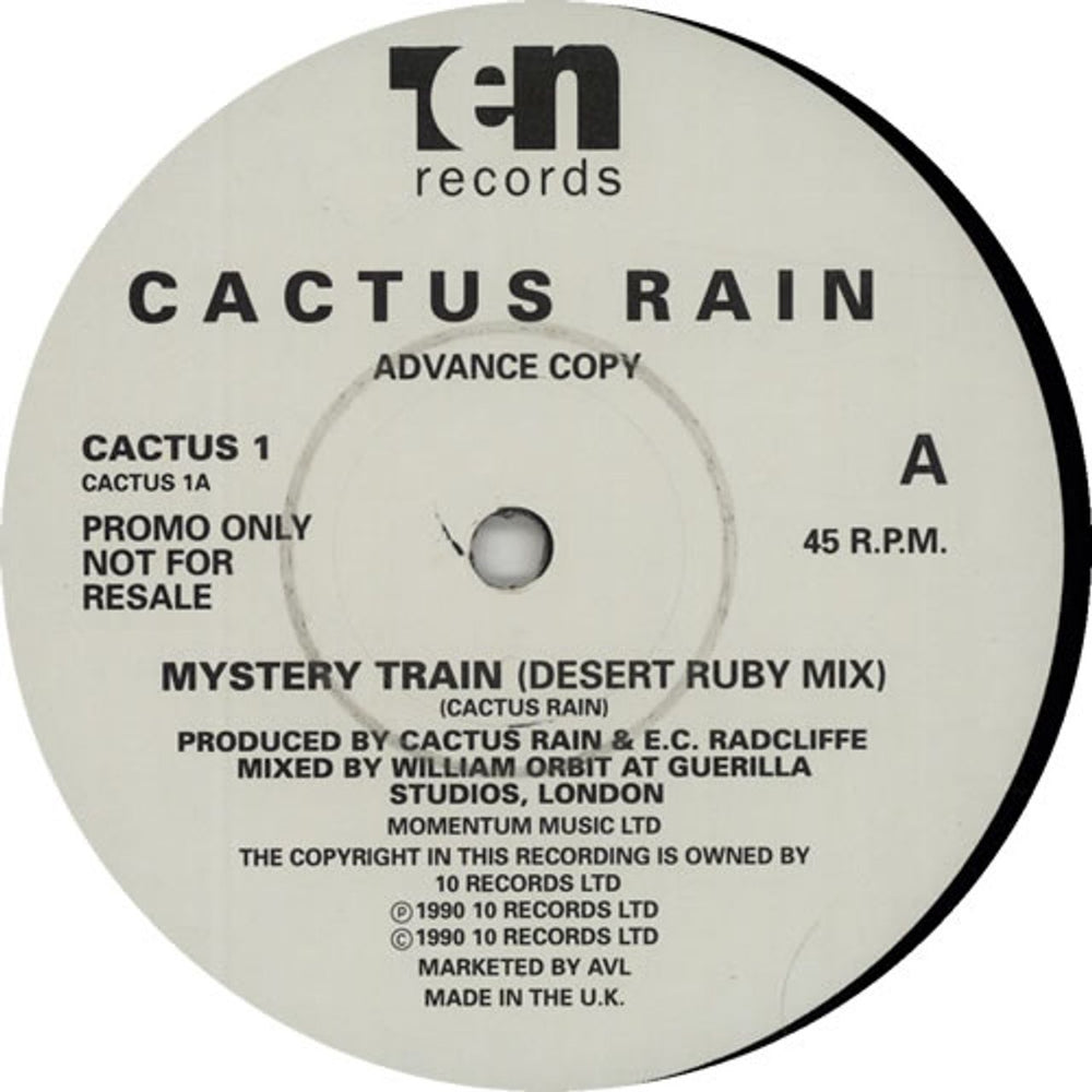 Cactus Rain Mystery Train UK Promo 12" vinyl single (12 inch record / Maxi-single) CACTUS1