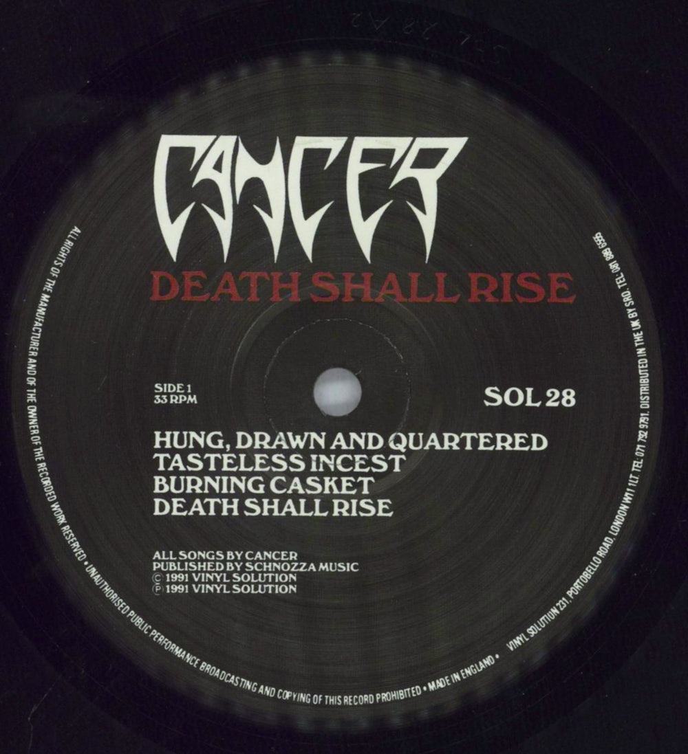 Cancer Death Shall Rise - EX UK vinyl LP album (LP record) E0NLPDE757209